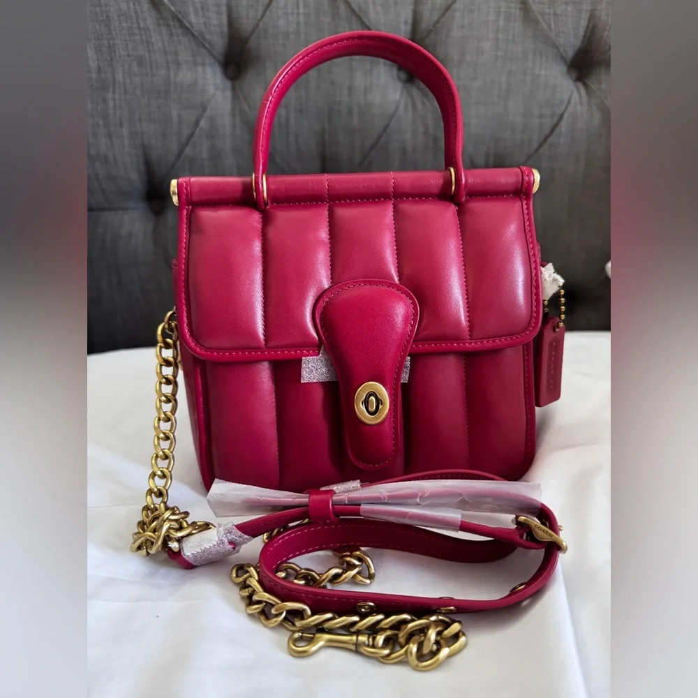 New. NWT Never used Coach Willis Top Handle 18 With Quilting - Picture 11 of 15